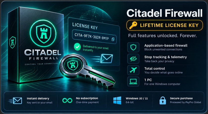 Citadel Firewall Lifetime Deal Card